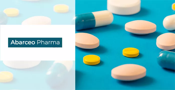 Abarceo Pharma, logotyp och bild på piller