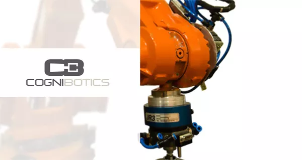 Cognibotics logotyp och bild på robot
