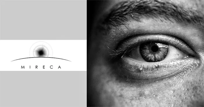 Mireca Medicine, logotyp och bild på ett öga